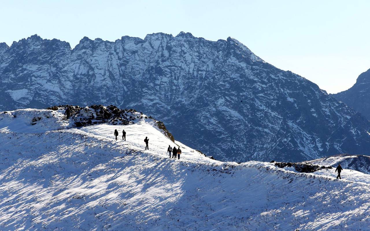 A wintery scene in Polish Tatra mountains