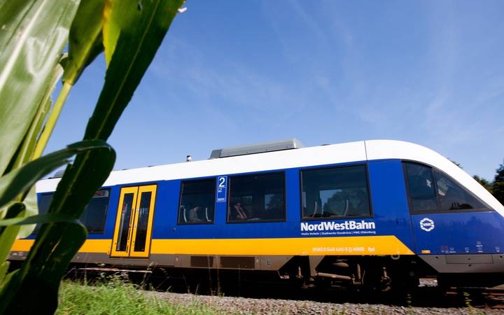 RB31 - Der Niederrheiner - Zug der NordWestBahn auf der Strecke Duisburg, Rheinhausen, Trompet, Moers, Rheinberg, Millingen, Alpen, Xanten.
Mit freundlicher Genehmigung von Maik Seete, Presse- und Öffentlichkeitsarbeit NordWestBahn.