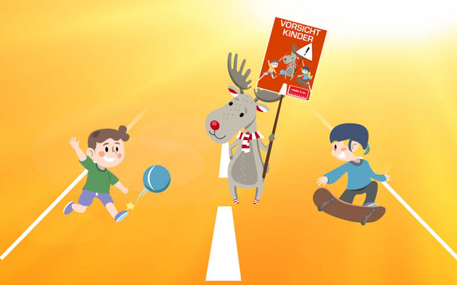 Radio Elch Emil mit Plakat