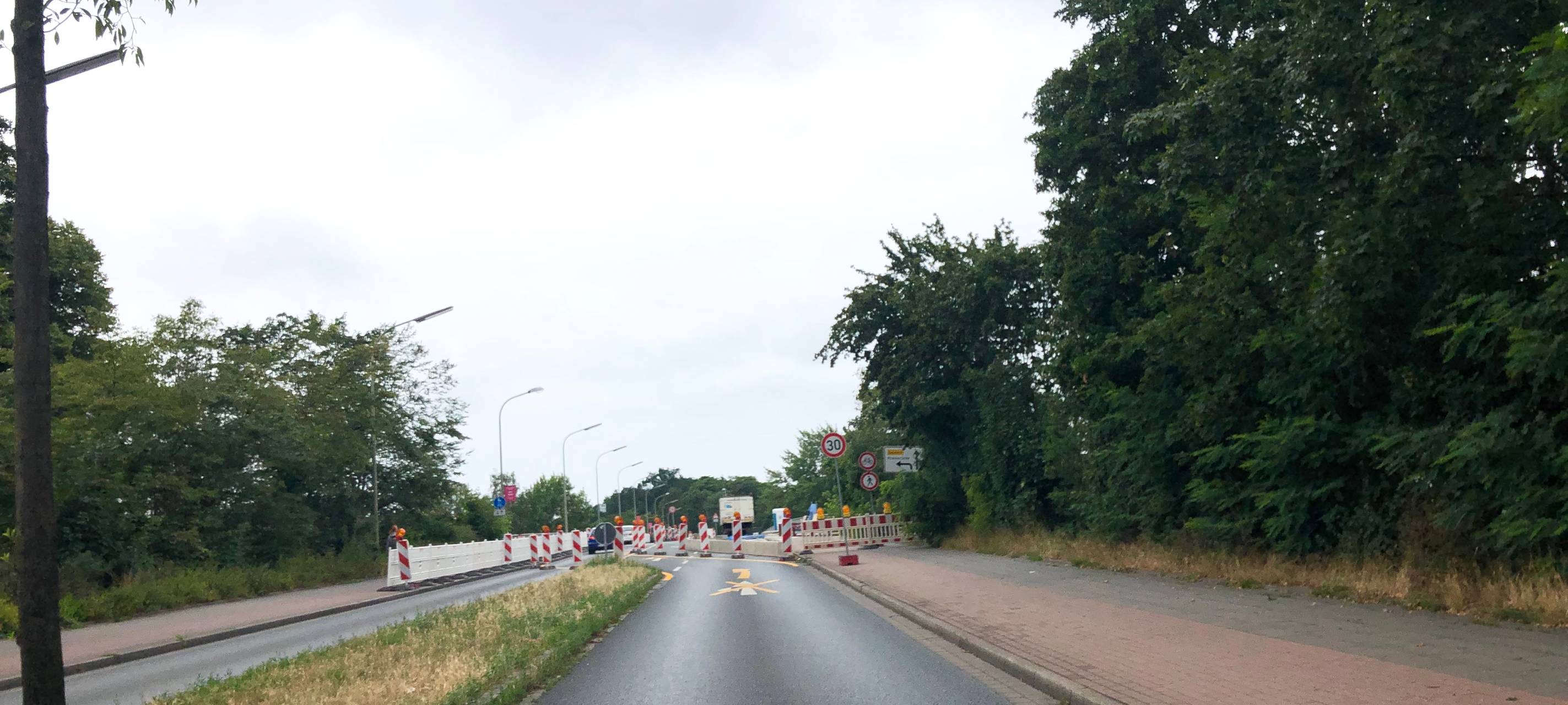 B58 Höhe Friedrich-Ebert-Brücke ab heute nur noch in einer Richtung frei