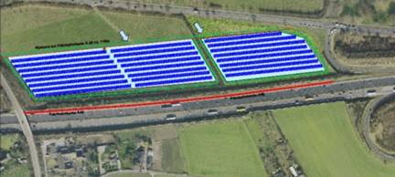 Luftbild des Solarparks Vinn