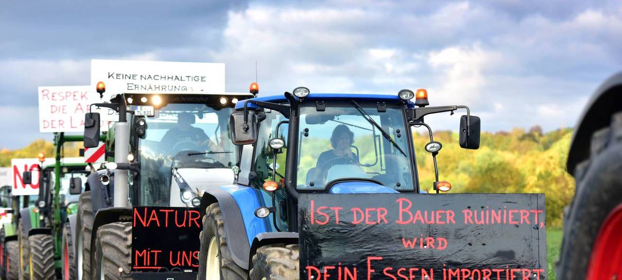 Landwirte organisieren heute einen Schlepper-Flashmob