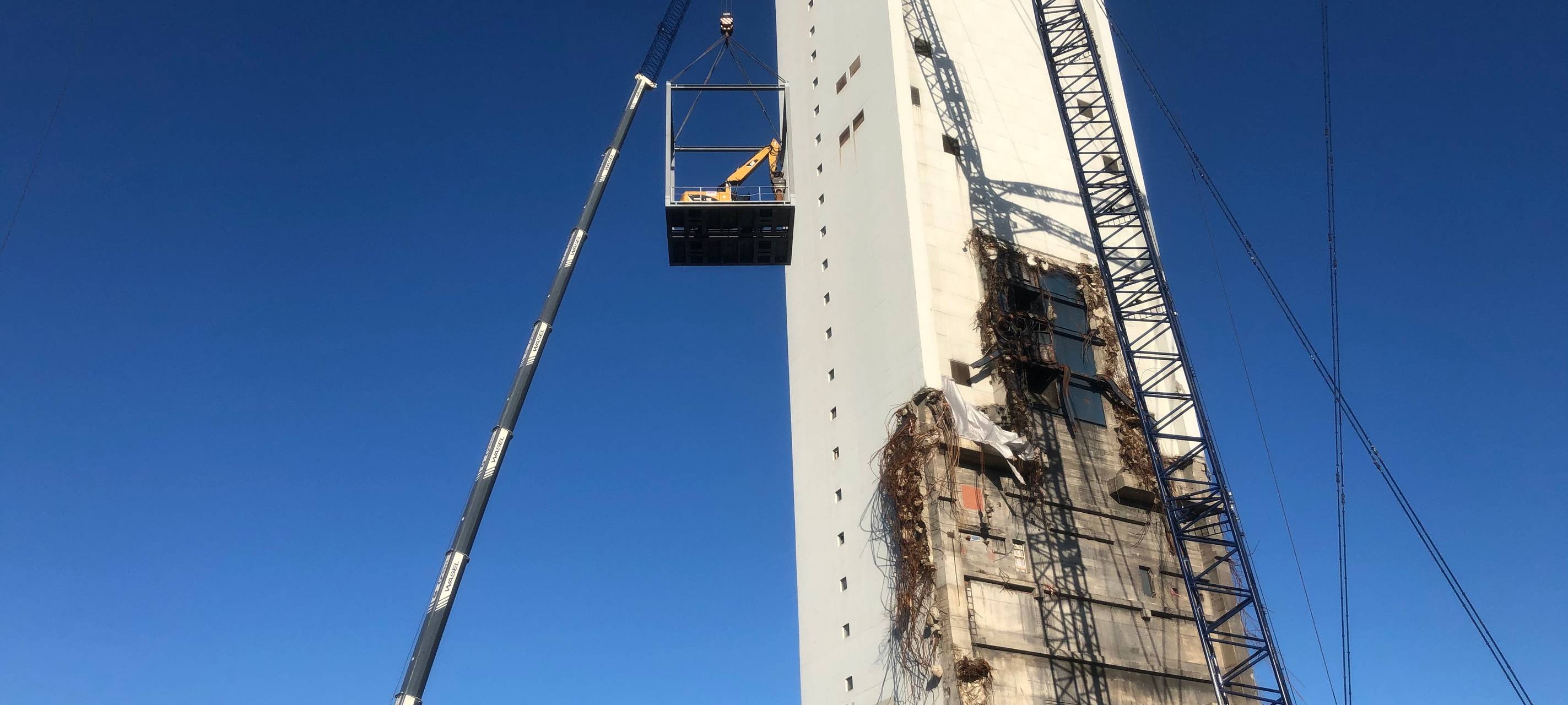 Schachtturm-Rückbau auf Rossenray in Kamp-Lintfort gestartet
