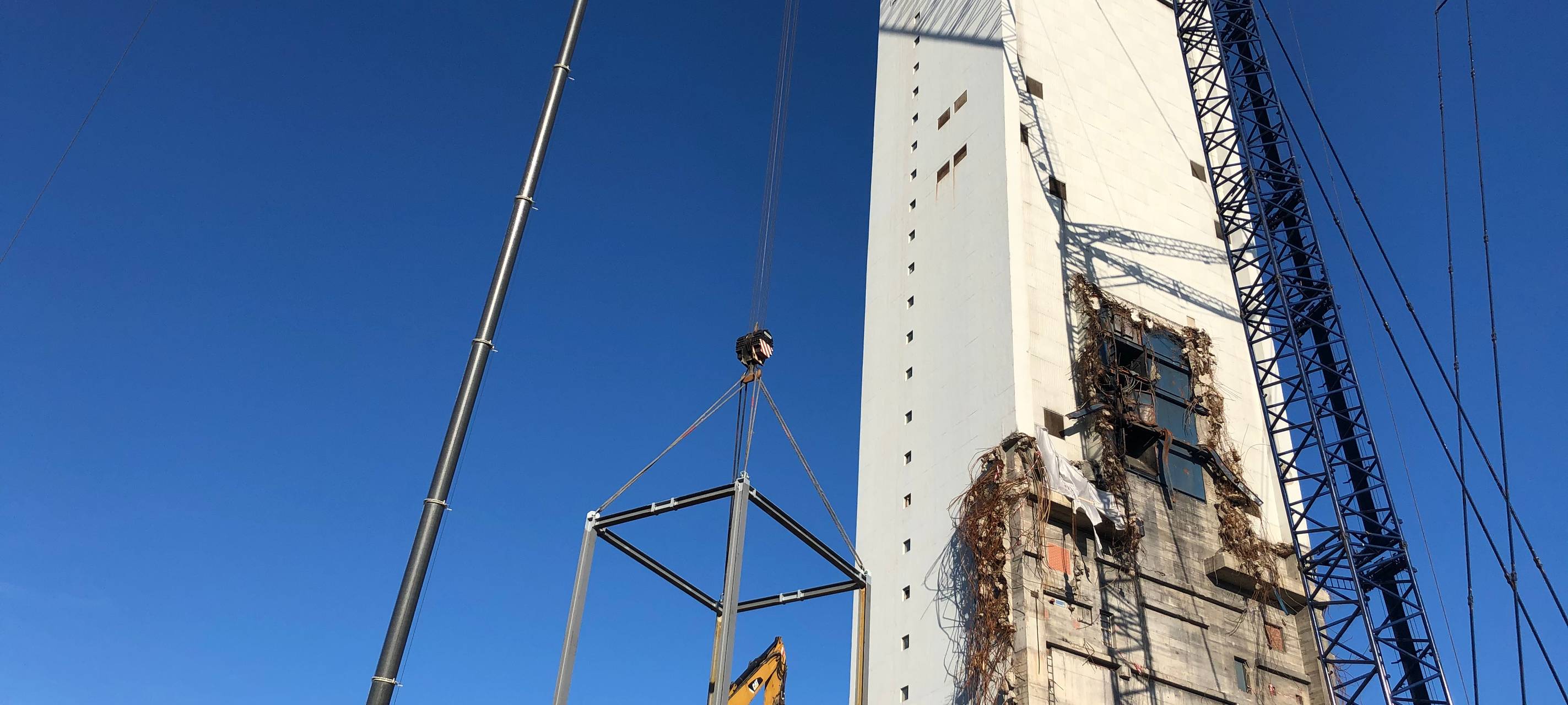 Schachtturm-Rückbau auf Rossenray in Kamp-Lintfort gestartet