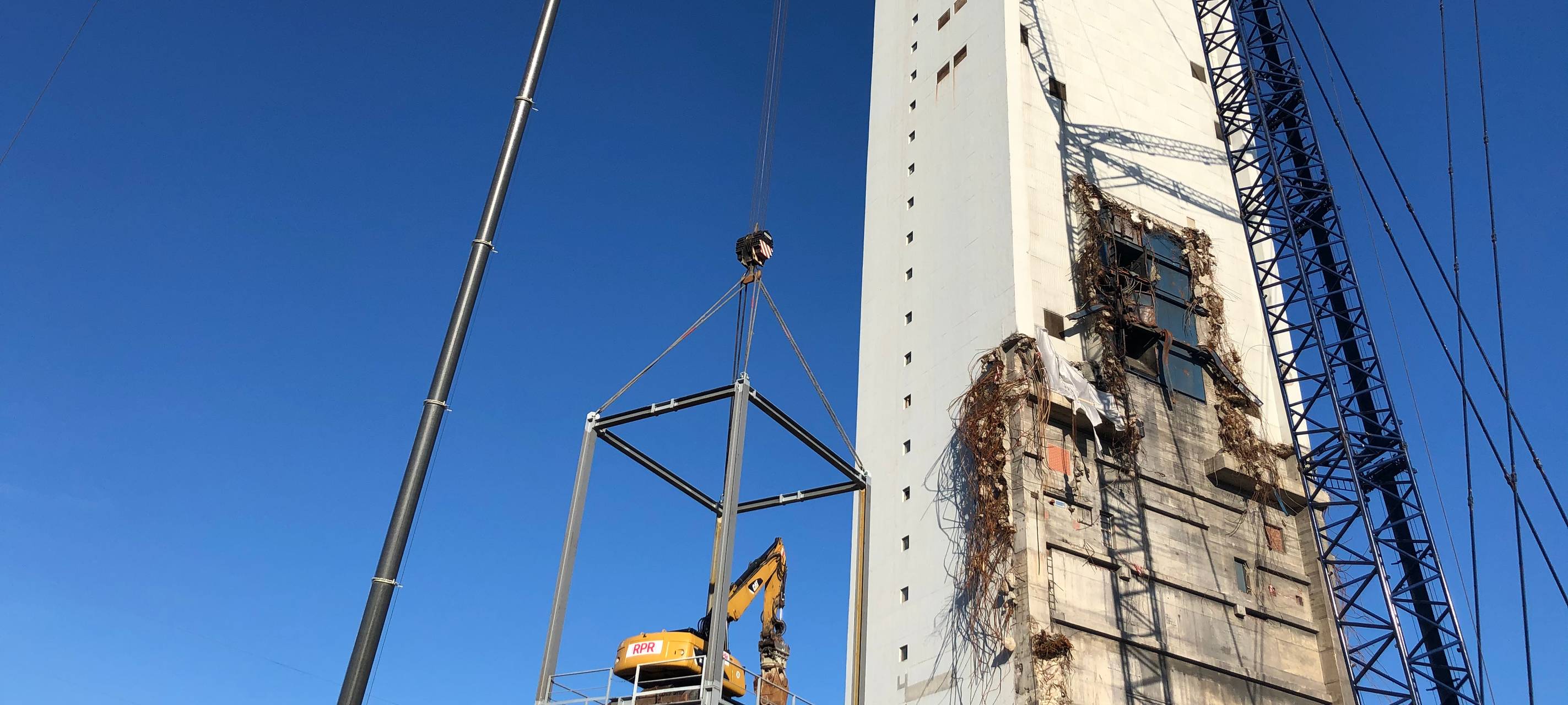 Schachtturm-Rückbau auf Rossenray in Kamp-Lintfort gestartet