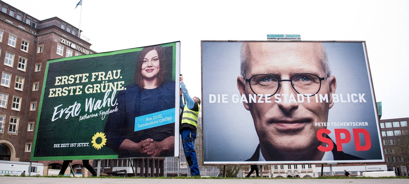 Wahlplakate in Hamburg