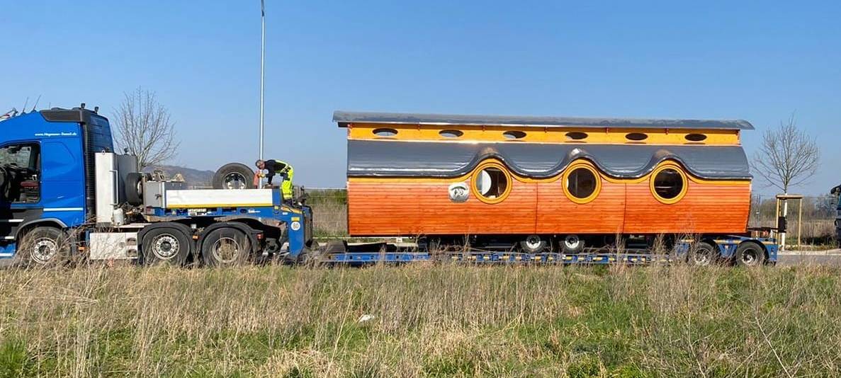 Bauwagen im Waldkindergarten Alpen angekommen