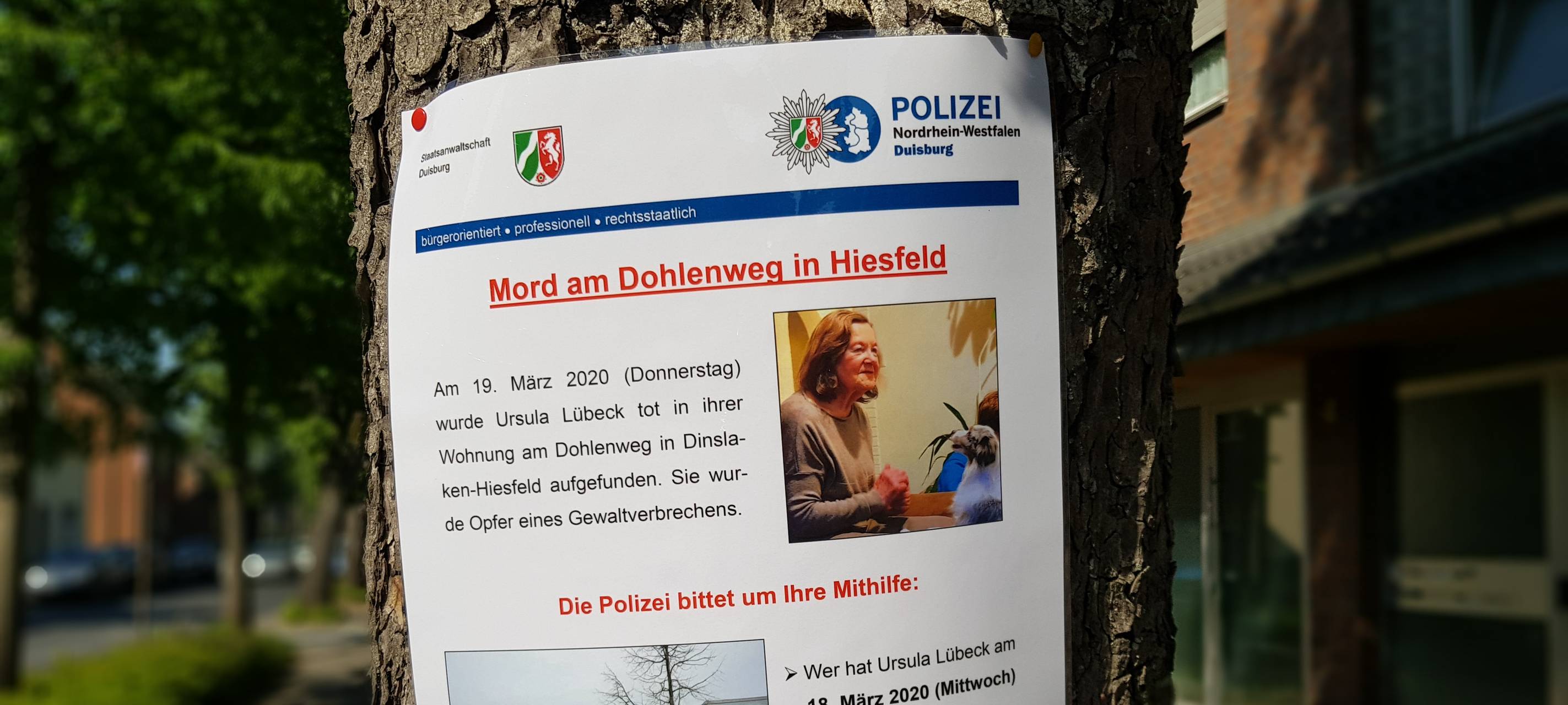 Polizei sucht weitere Zeugenhinweise zu Dinslakener Mordfall