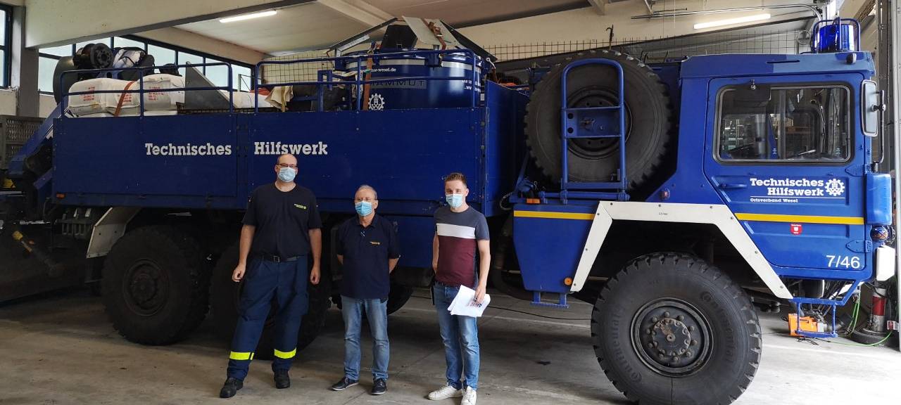 33 Helfer des heimischen THW helfen bei Hochwasserlage