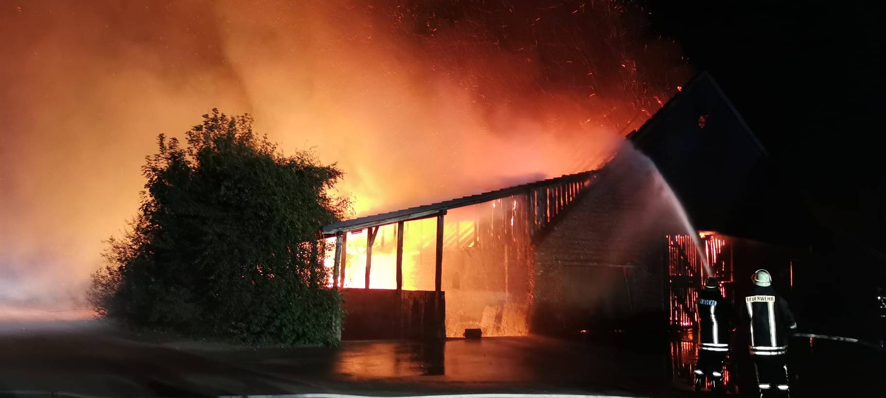 In Brünen hat am Wochenende eine Scheune gebrannt