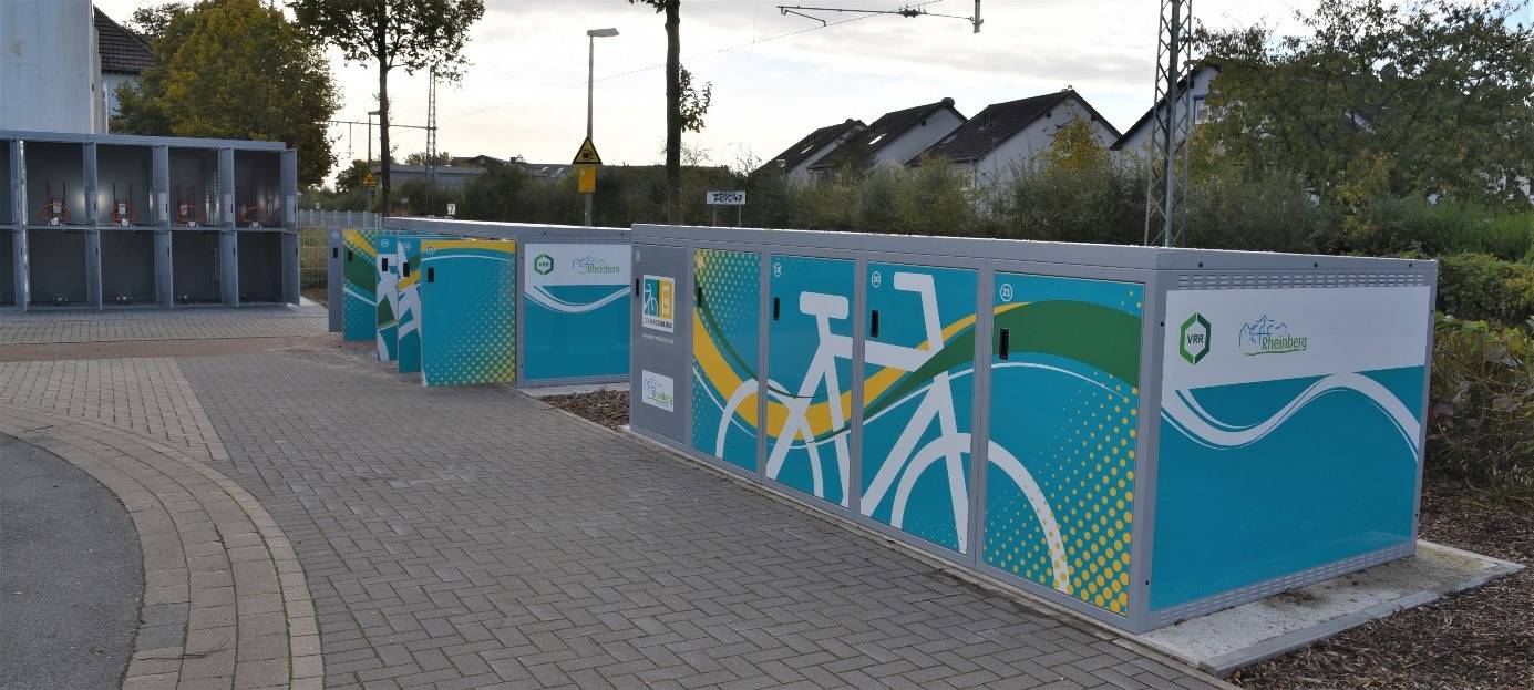 Neue Fahrradboxen am Rheinberger Bahnhof