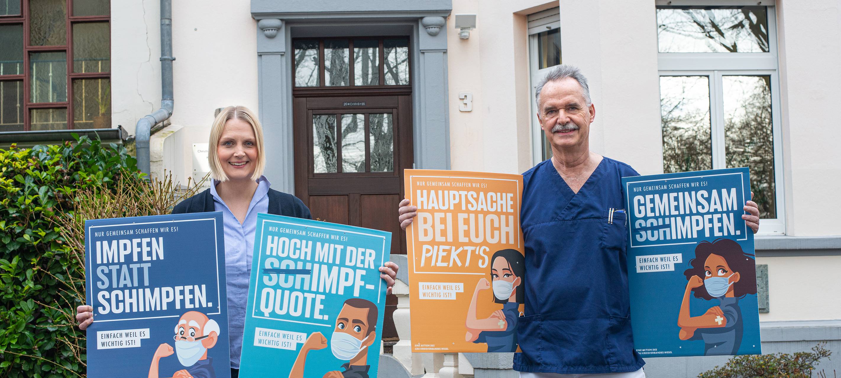 "Impfen statt Schimpfen" - Plakataktion der CDU im Kreis Wesel