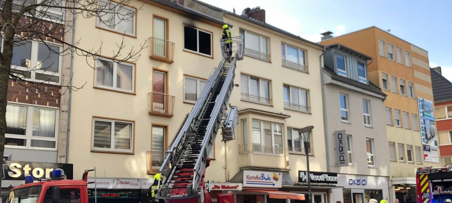 Zimmerbrand in Dachgeschosswohnung in Weseler Innenstadt