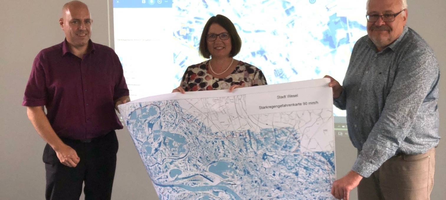 Stadt Wesel stellt Karte zur Starkregengefahr vor