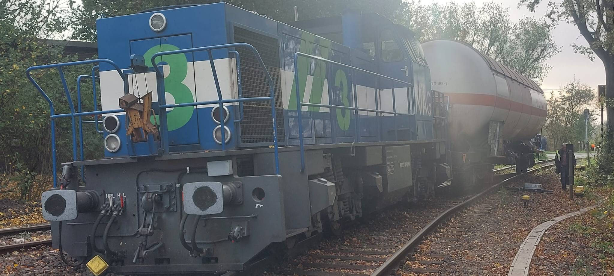 Entgleister Güterzug in Rheinberg geborgen