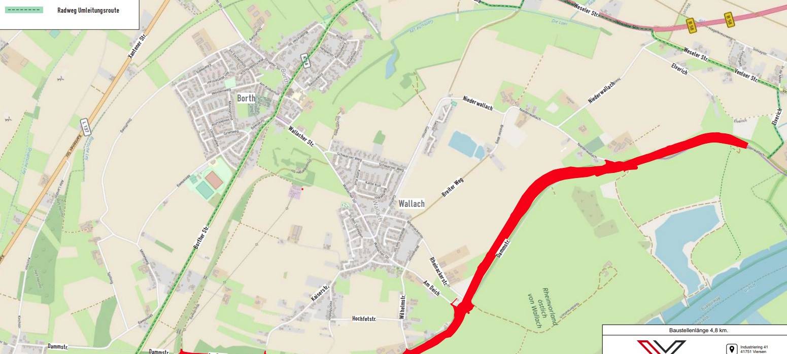 Deichsanierung Wallach: Radfahrer müssen Umwege fahren