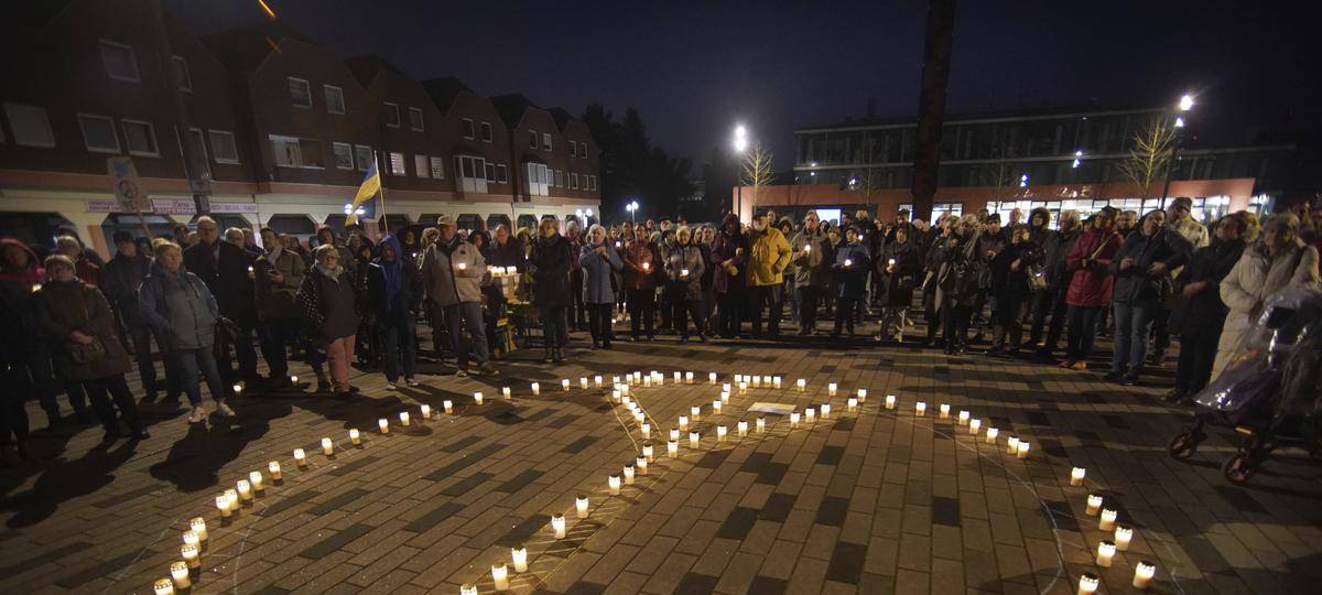 Jahrestag Ukraine-Krieg - Gedenken in Moers und Voerde
