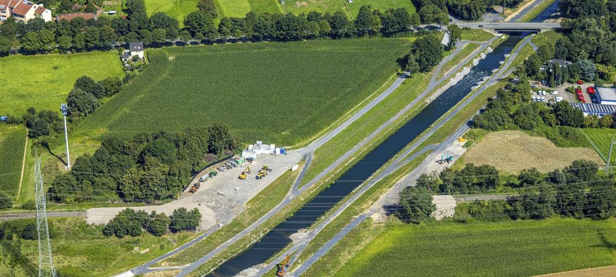 Bau der Emscher-Hilfsbrücke in Dinslaken ist gestartet