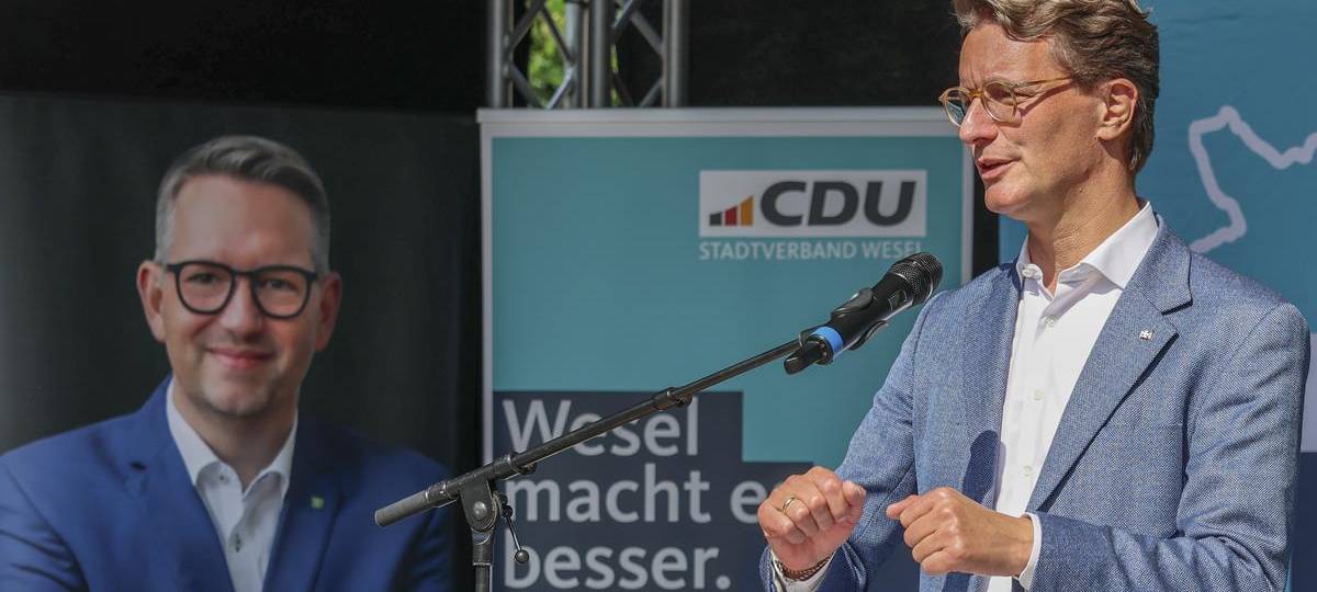 Wüst wirbt in Wesel für CDU-Kandidaten