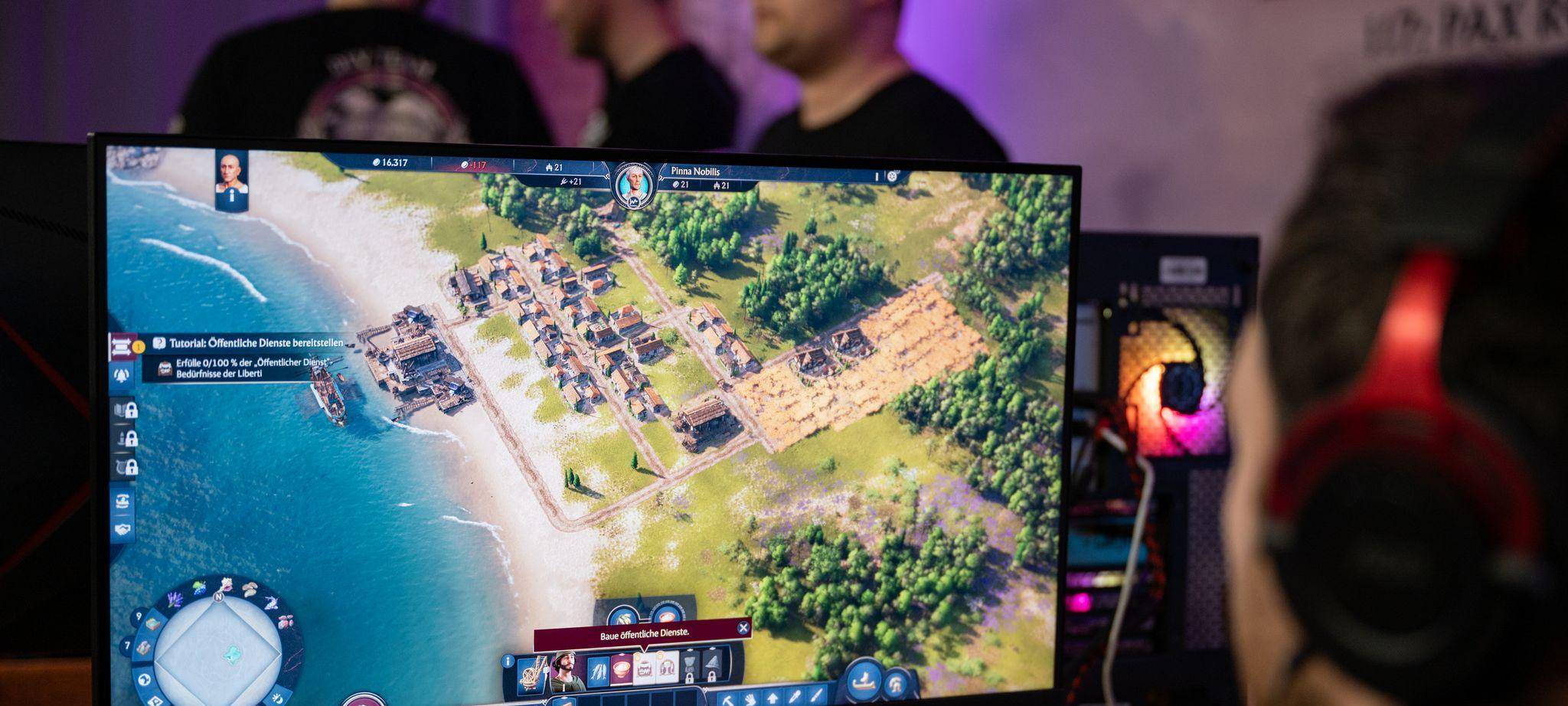 Ein Spieler spielt das Spiel «Anno 117: Pax Romana»