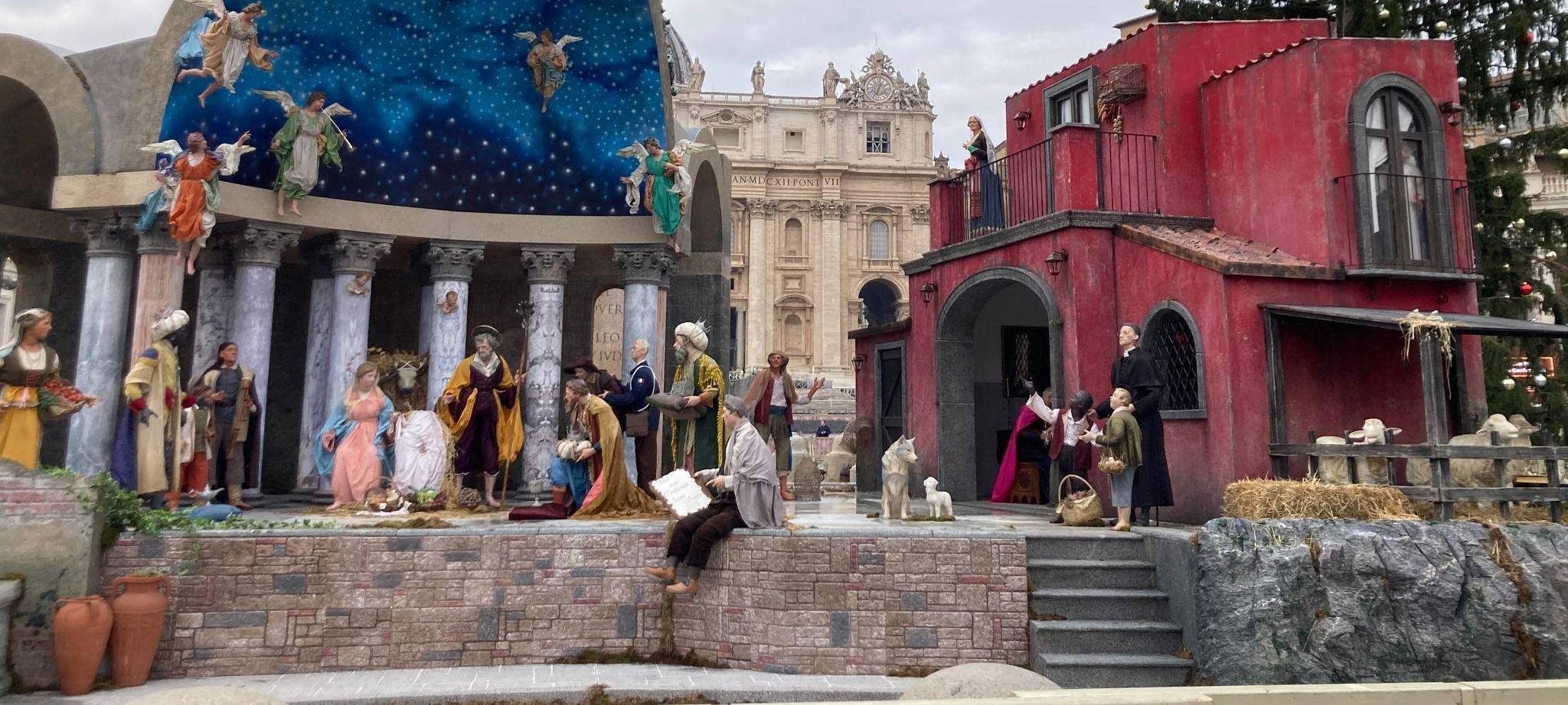 Krippe auf dem Petersplatz in Rom