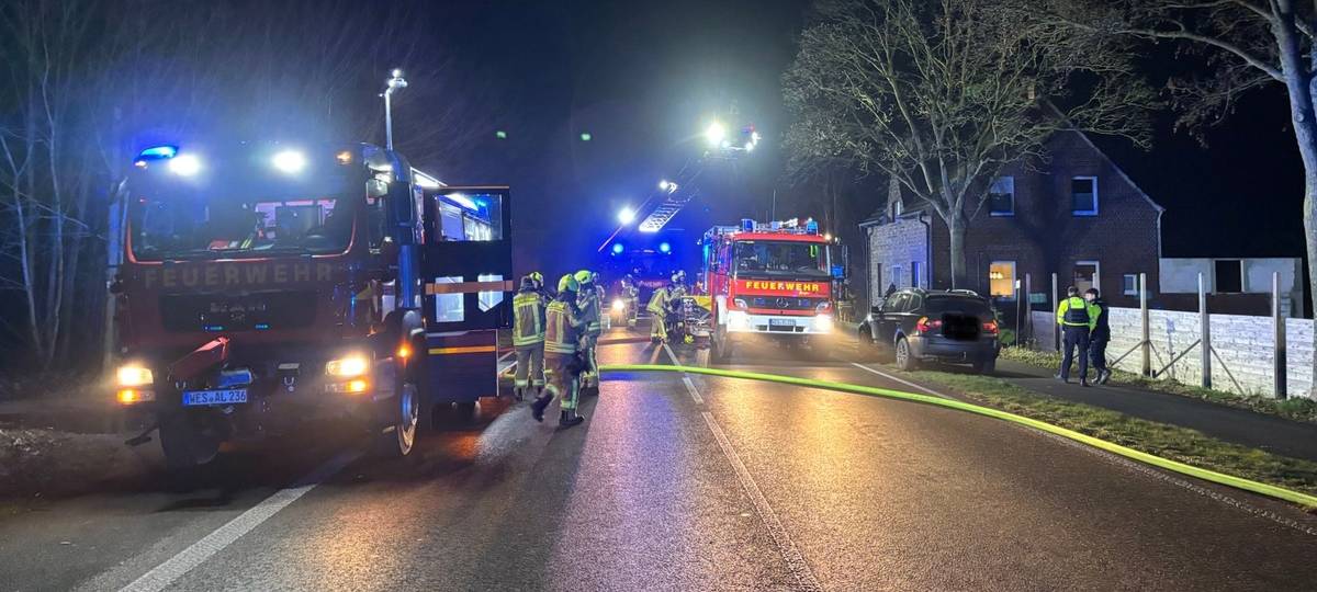 Kellerbrand in Alpen sorgt für Straßensperrung der B58