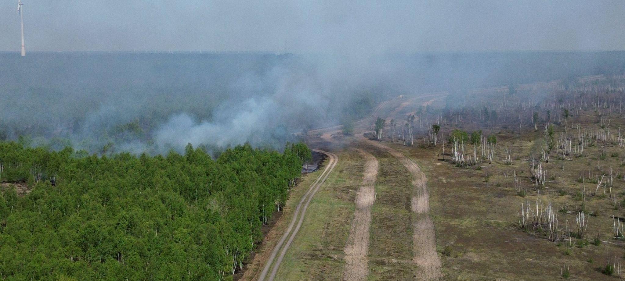 Waldbrand auf munitionsbelastetem Gelände bei Jüterbog
