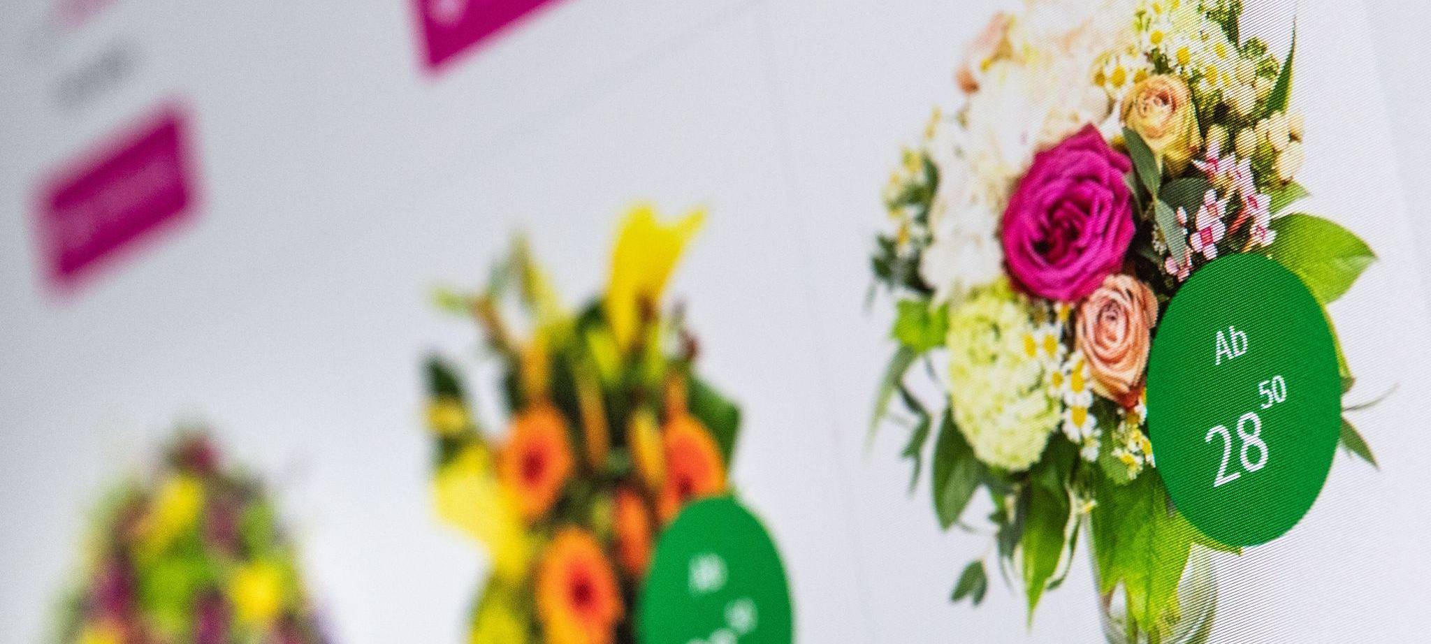 Blumensträuße in einem Online-Shop