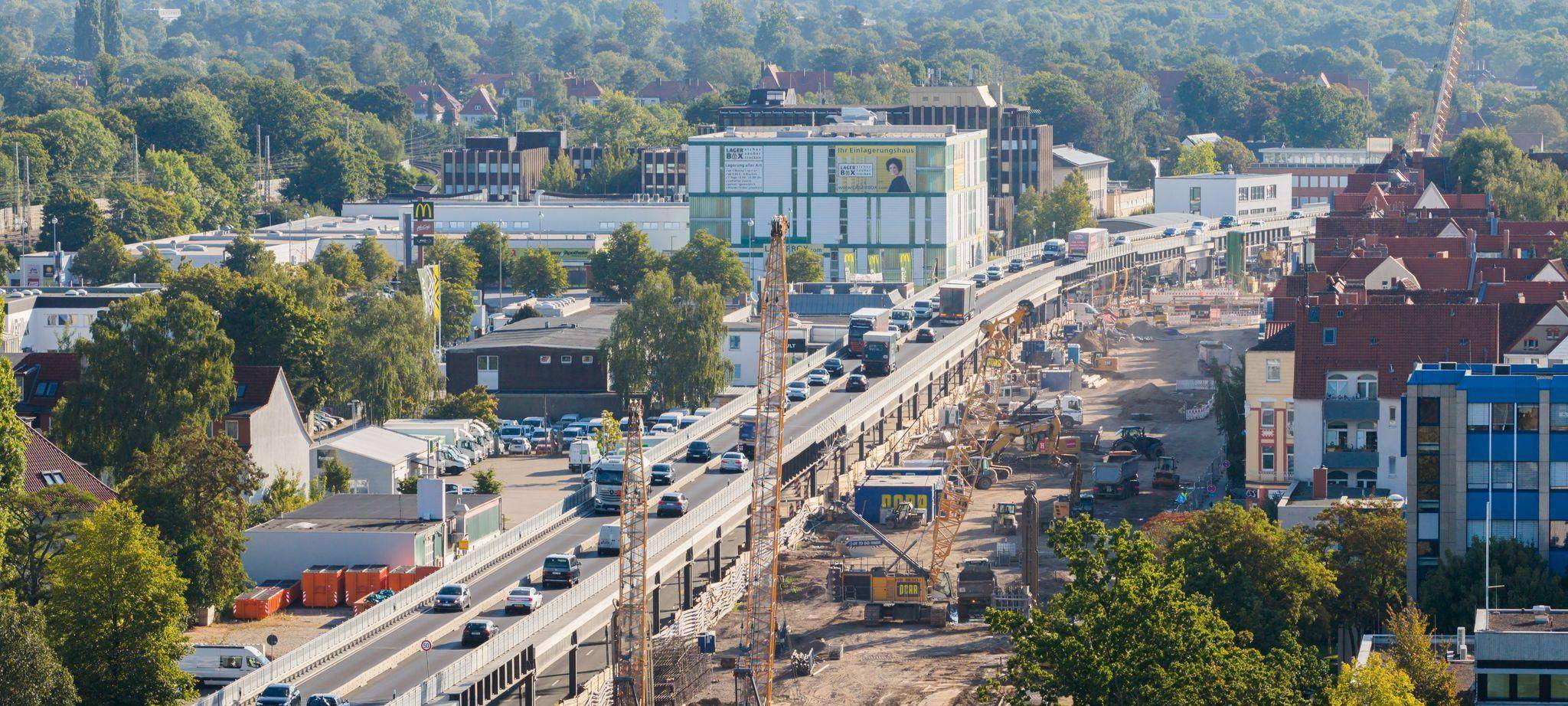Baustelle Südschnellweg Hannover