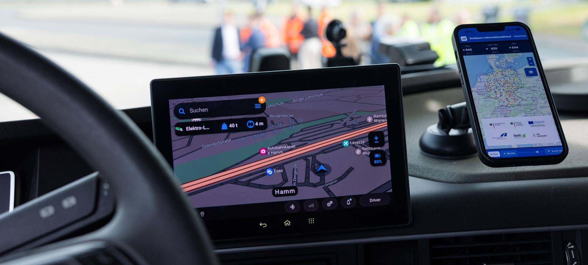 Stellplatzinfo-System für Lkw