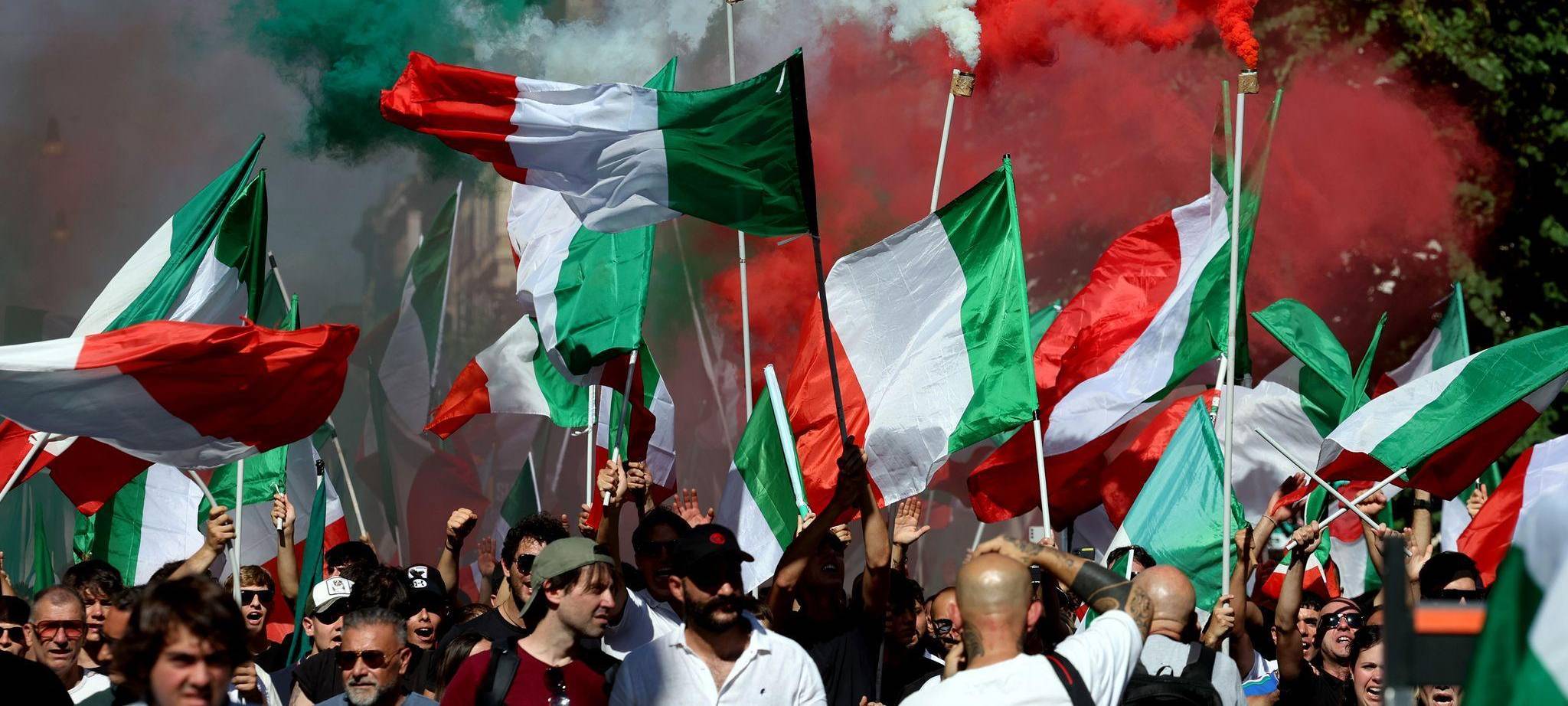 Demonstration «Remigration und Rückeroberung» in Rom