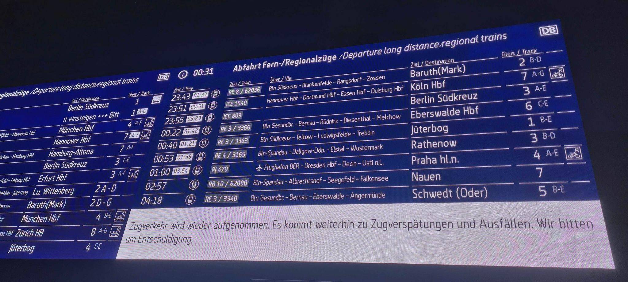 Funkstörung im Bahnverkehr