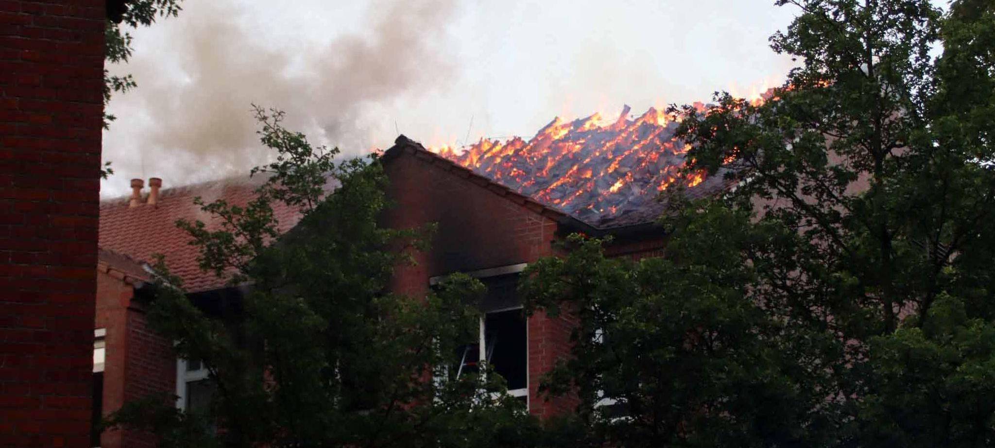 Dachstuhlbrand in Krankenhaus in Ludwigslust