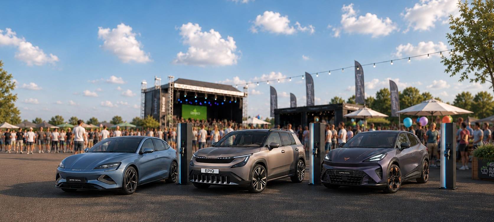 Elektroautos beim Minrath E-rlebnistag