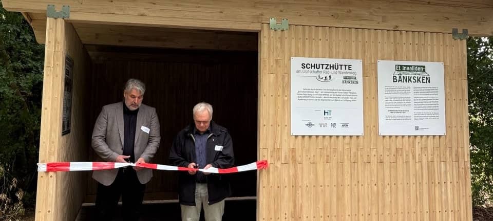 Neue Schutzhütte an Rad- und Wanderweg in Neukirchen-Vluyn