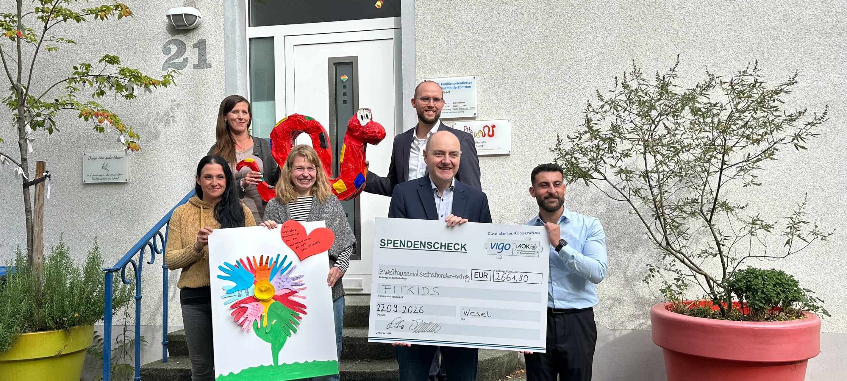 2.600 Euro Spende für den Verein "Fitkids" in Wesel