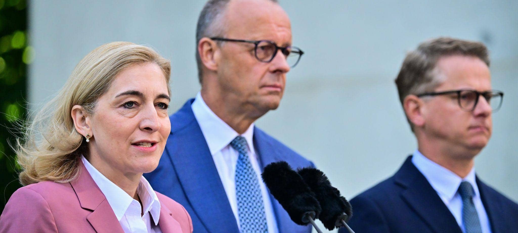 Nina Warken, Friedrich Merz und Carsten Linnemann