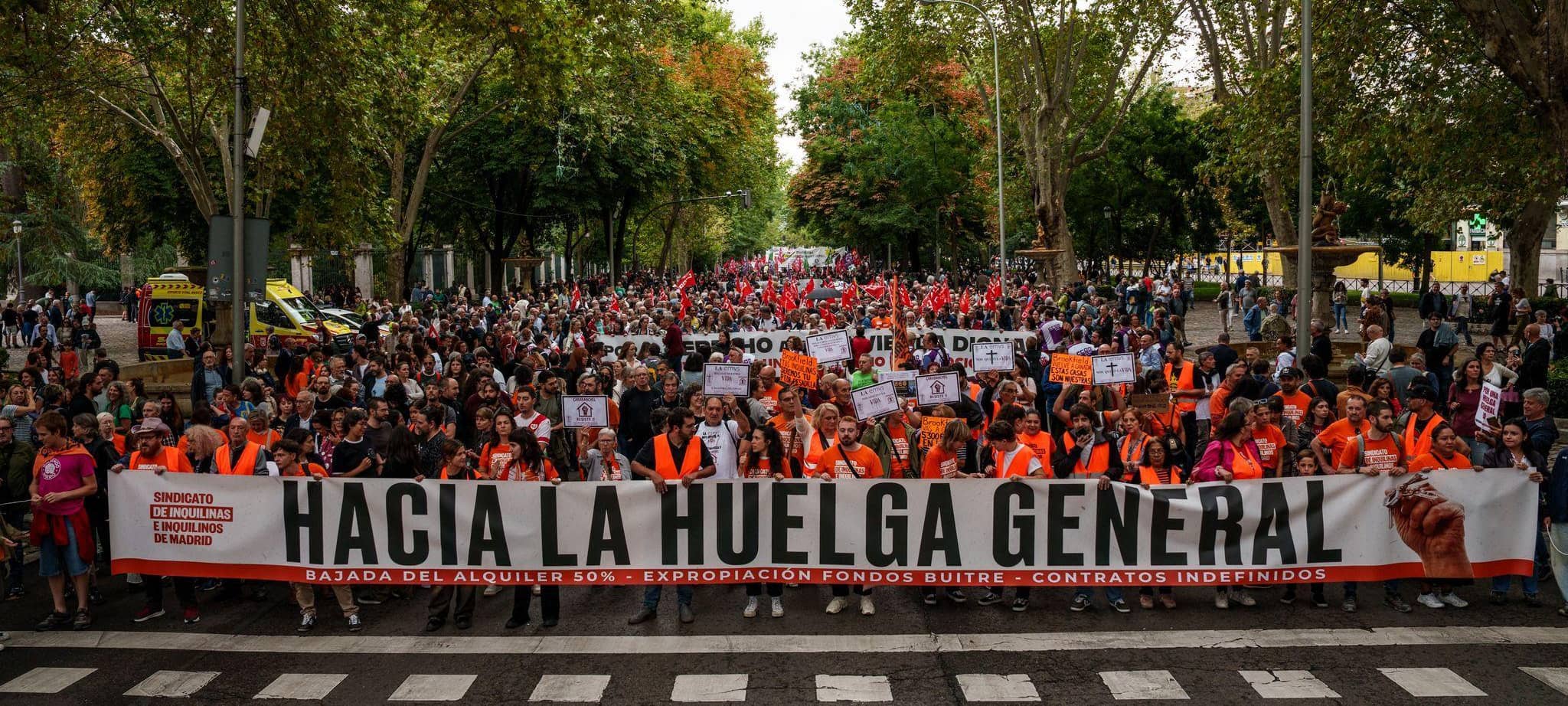 Demonstration gegen hohe Mieten in Madrid