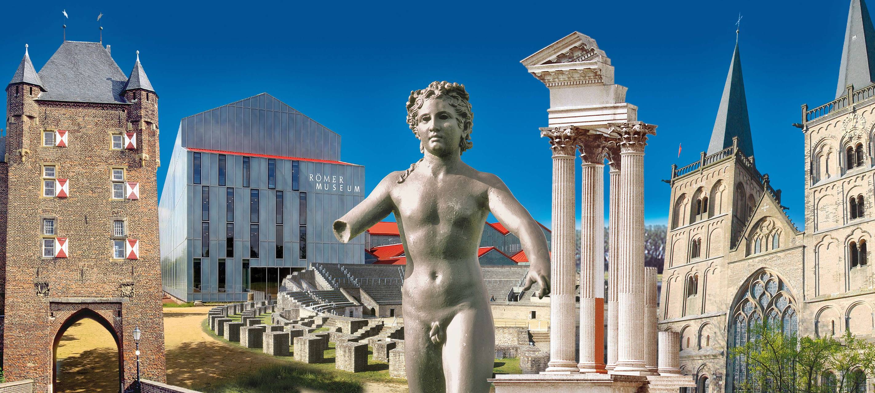 Collage der Touristenattraktionen in Xanten
