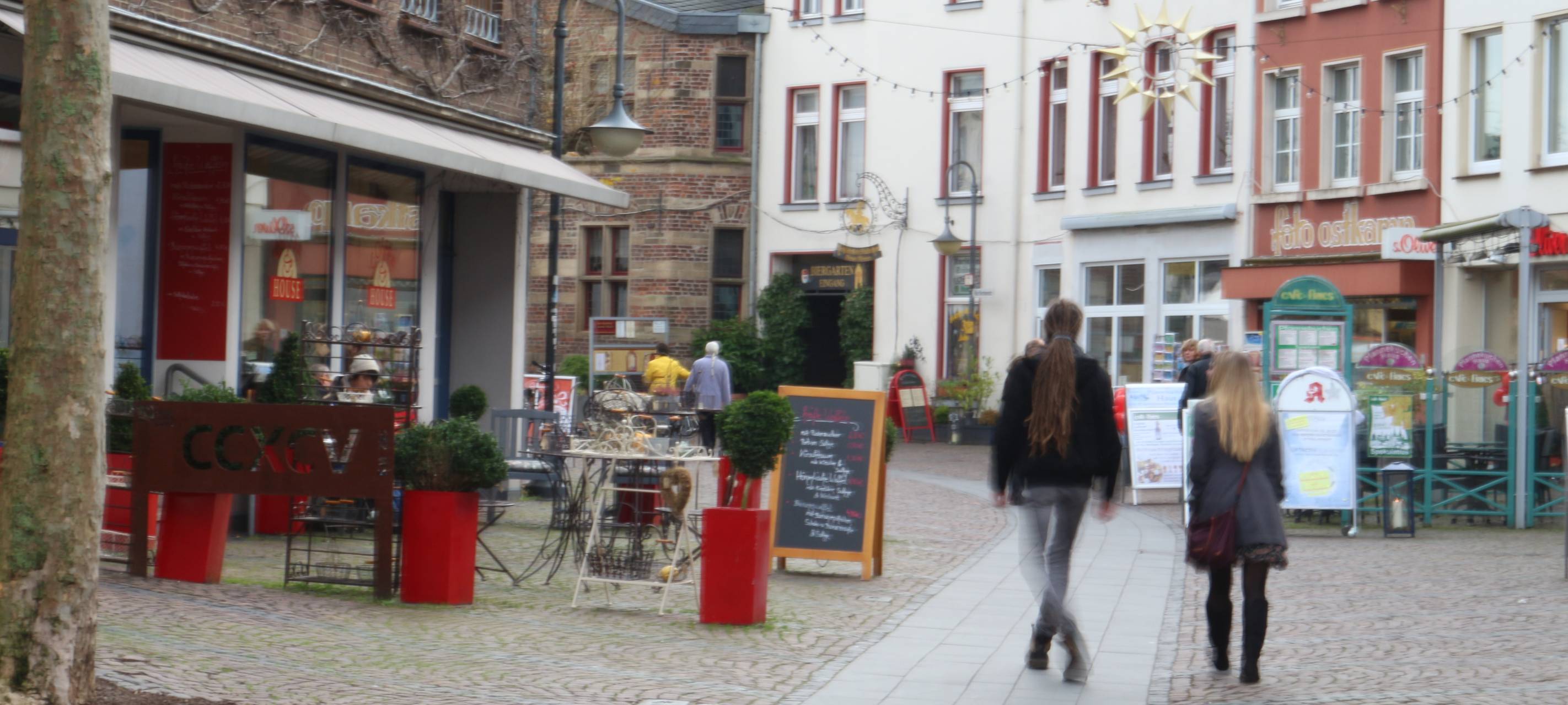 Belebte Xanten Fußgängerzone