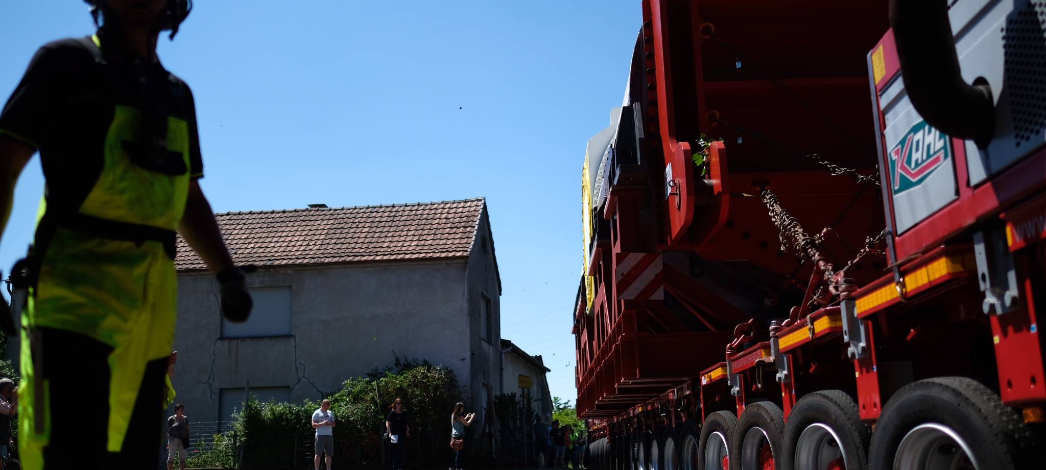 Schwertransport von der STEAG zum Hafen Mehrum am 29.06.2018
