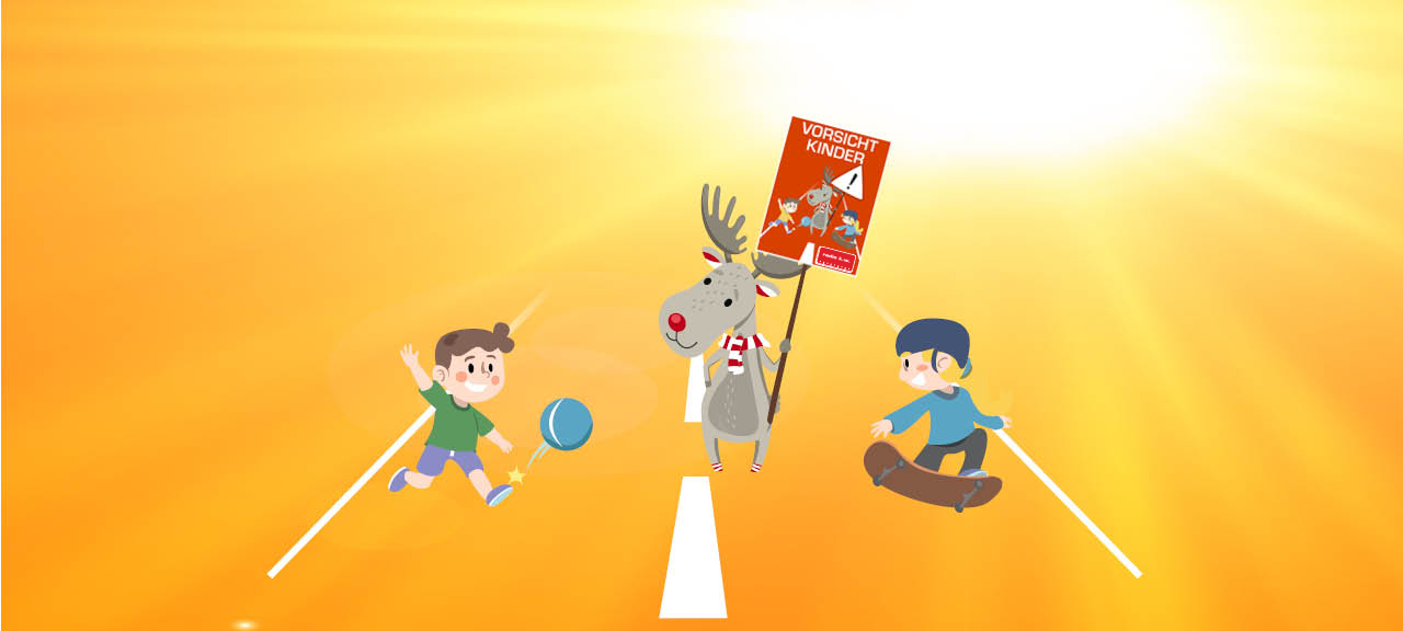 Radio Elch Emil mit Plakat