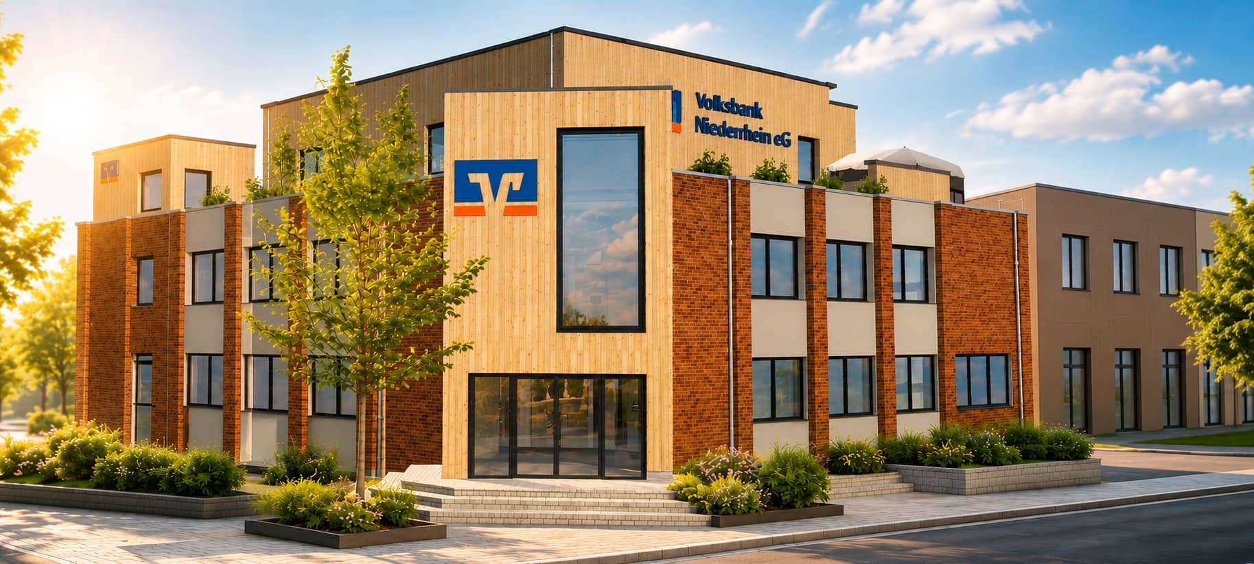 Volksbank in Alpen nach Automatensprengung fertig umgebaut