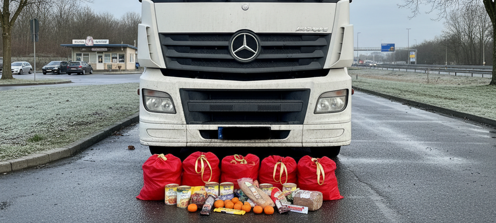 Nikolaus-Überraschung für Trucker auf A40 Raststätte